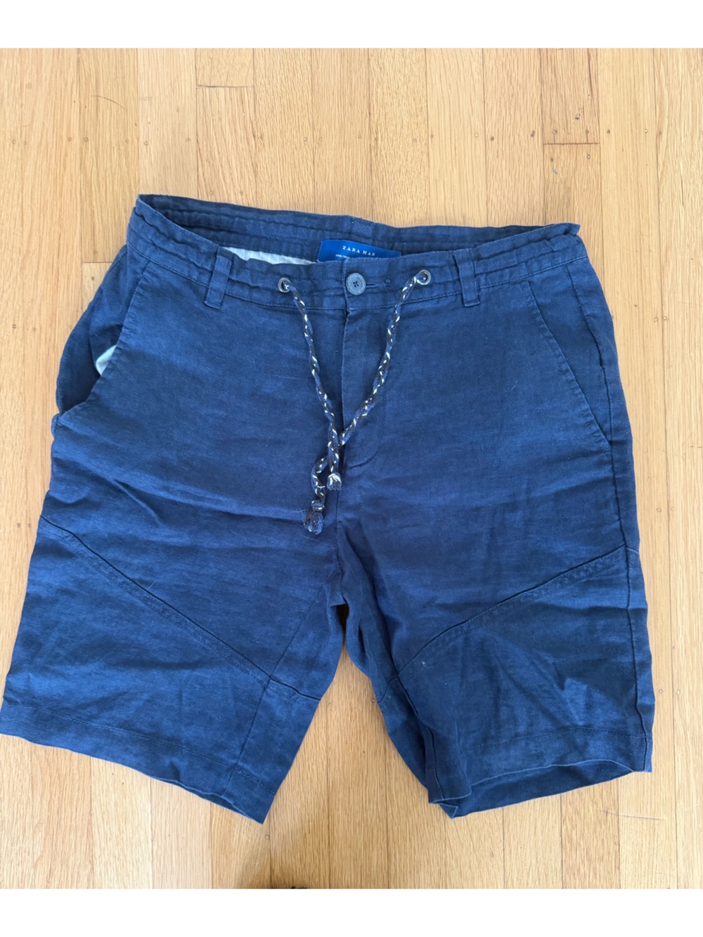 Zara Men’s Navy Blue Drawstring Shorts